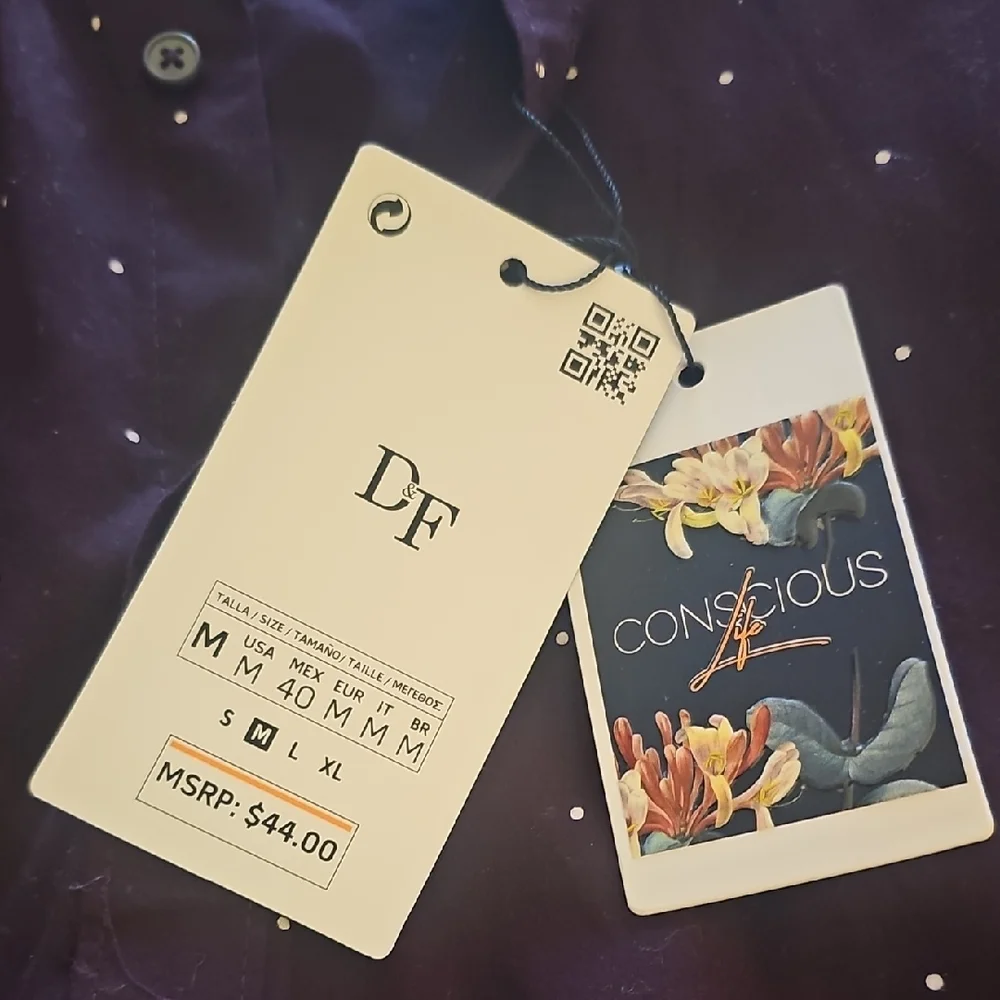 Denim & Flower Dark Purple Button Down Shirt - Picture 2 of 4